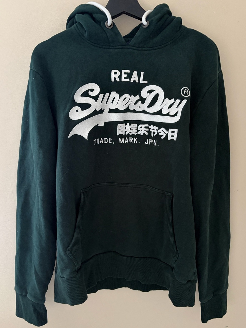 Unisex Superdry Dark Green Crewneck Logo Hoodie